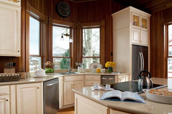 Some kitchens may have a unique shape like this bay window.