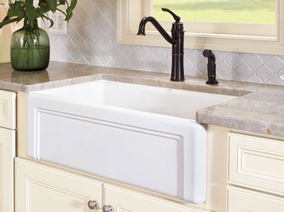 modern sink style with brass faucet